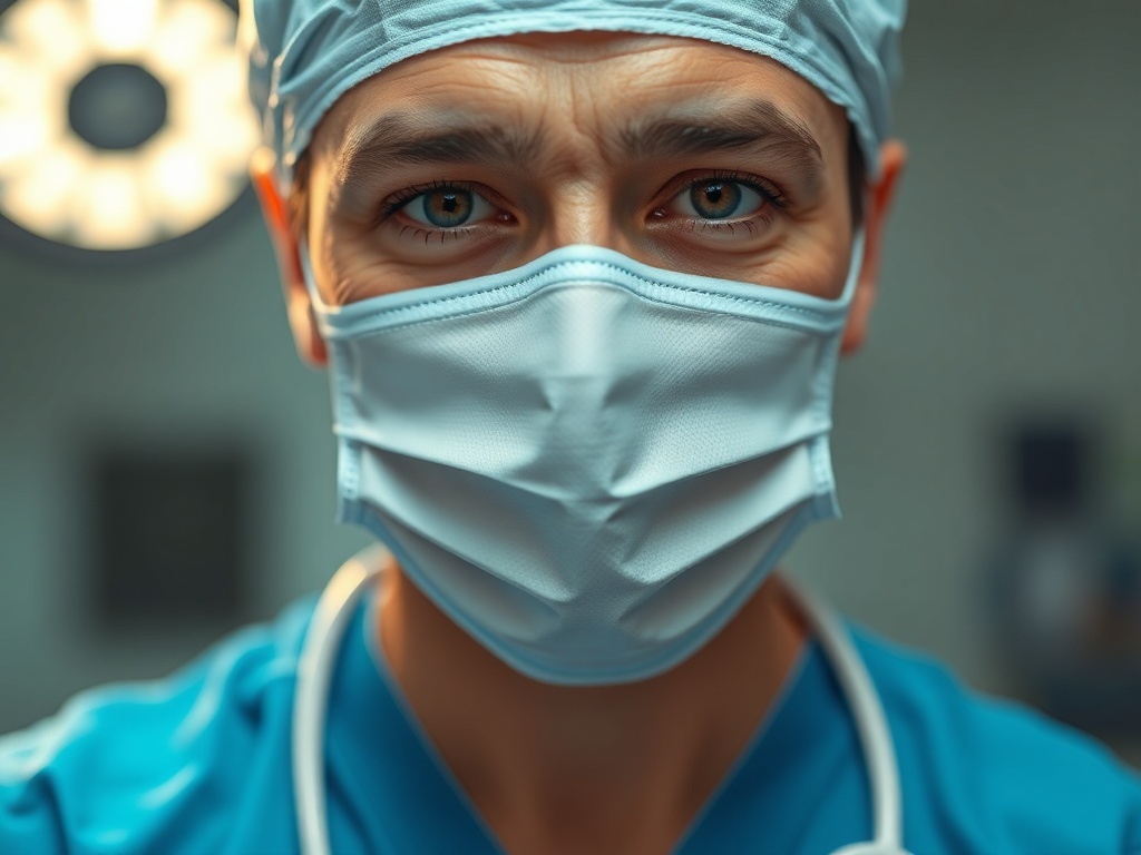Un médico con bata blanca y estetoscopio, ilustración simple, para representar 医生