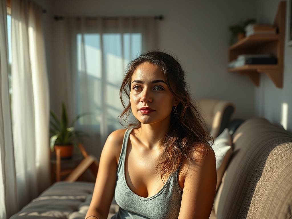Una persona sola en una habitación, ilustración simple