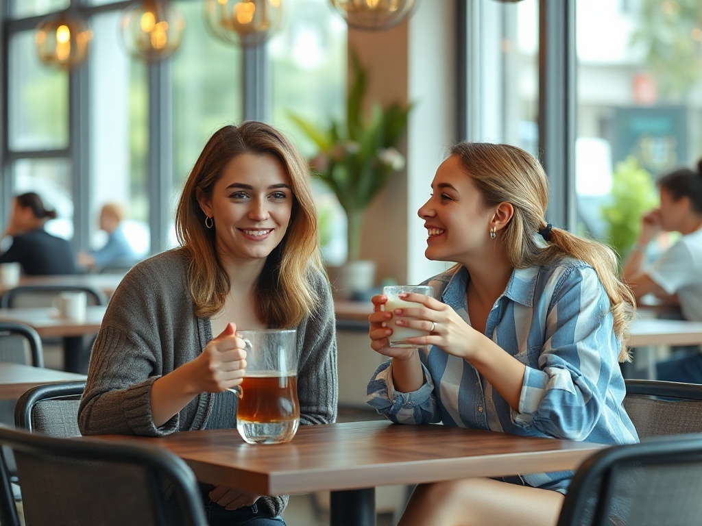 Dos amigos juntos sonriendo, ilustración simple