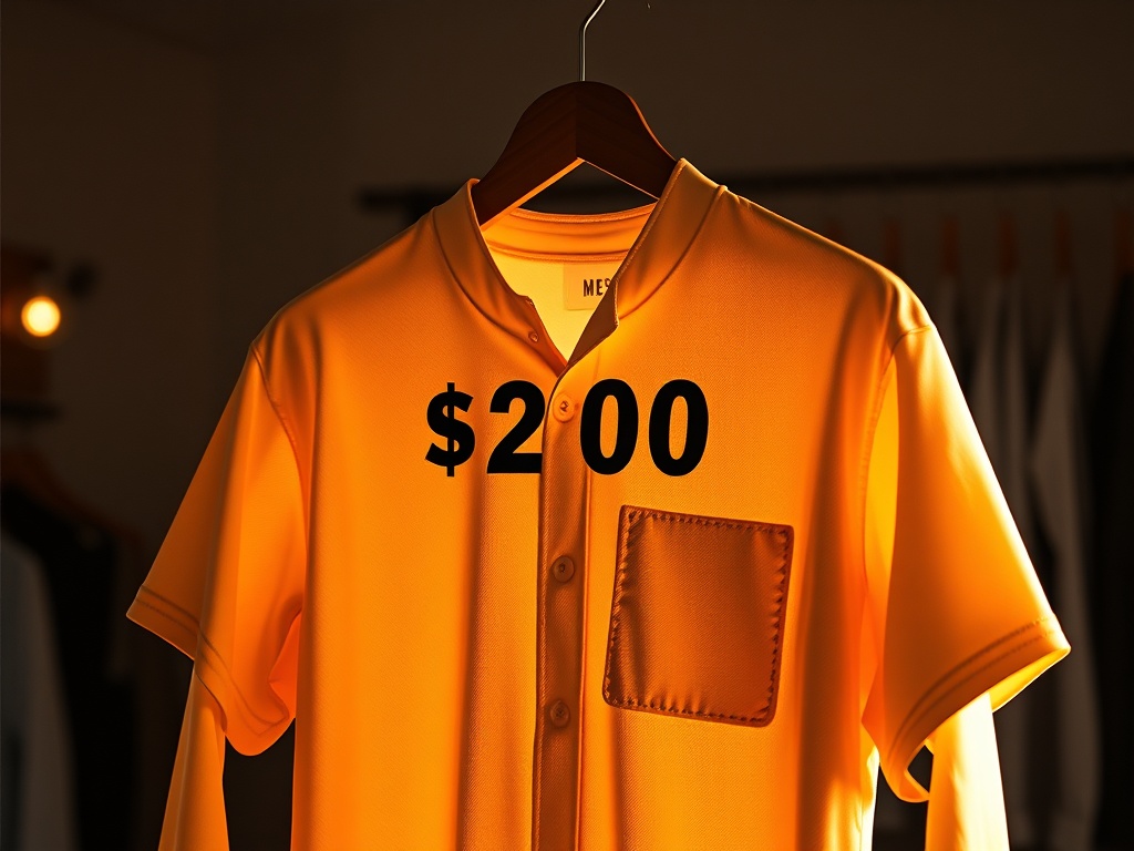 Una prenda de ropa con etiqueta de 200, ilustración simple
