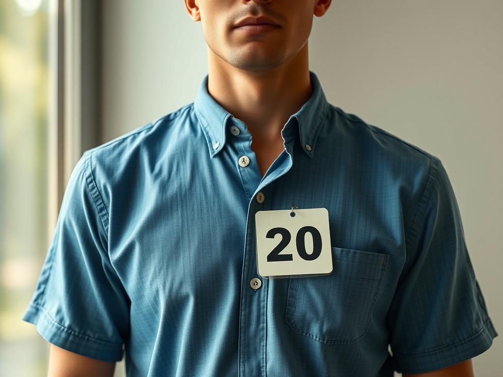 Una prenda de ropa con etiqueta de 20, ilustración simple