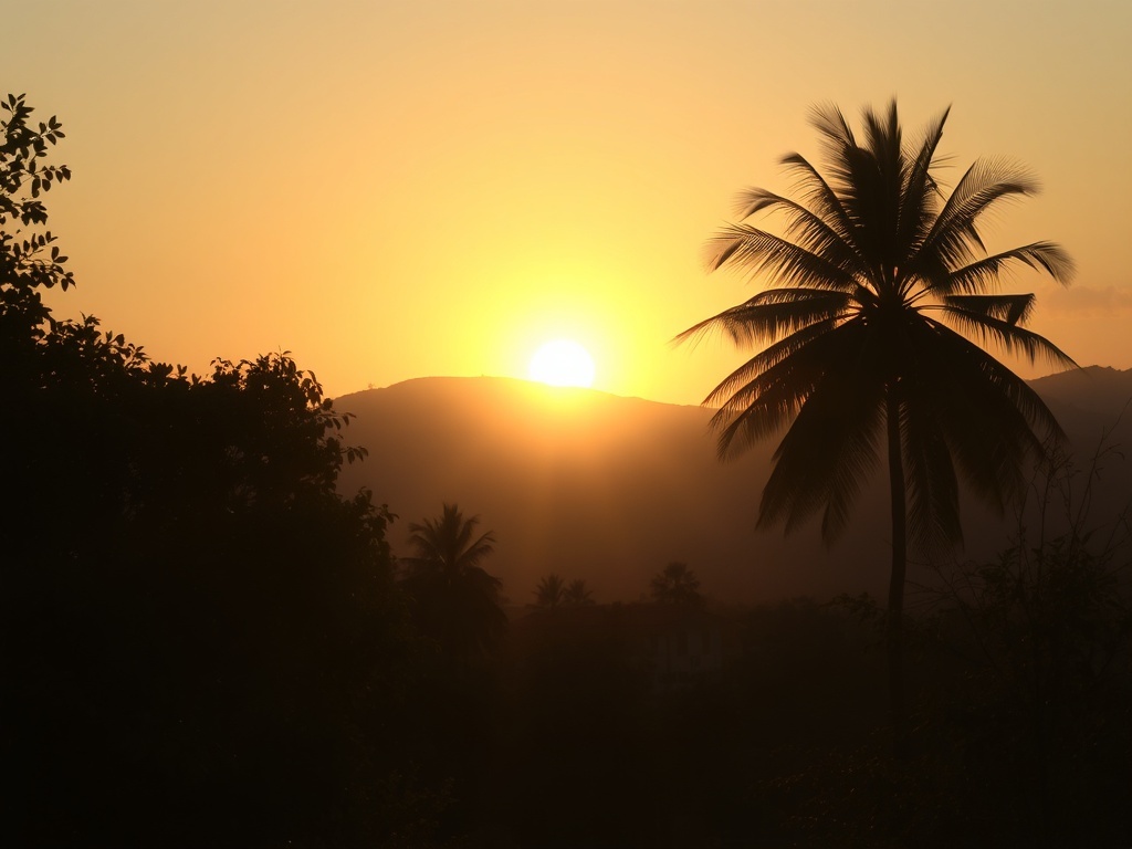 Un sol saliendo al amanecer, ilustración simple