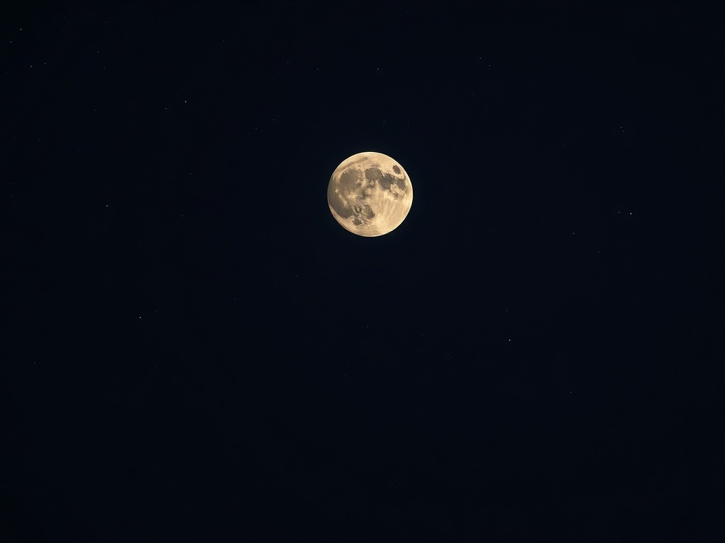 Una luna con estrellas de noche, ilustración simple