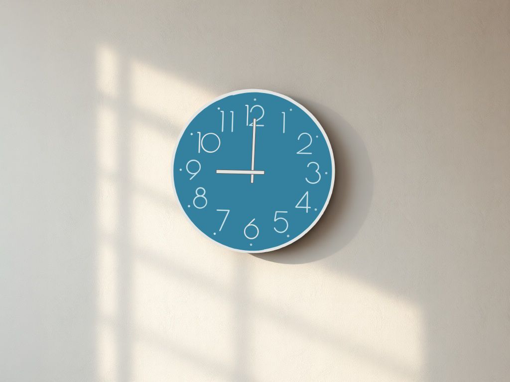 Un reloj marcando las 9:00, ilustración simple