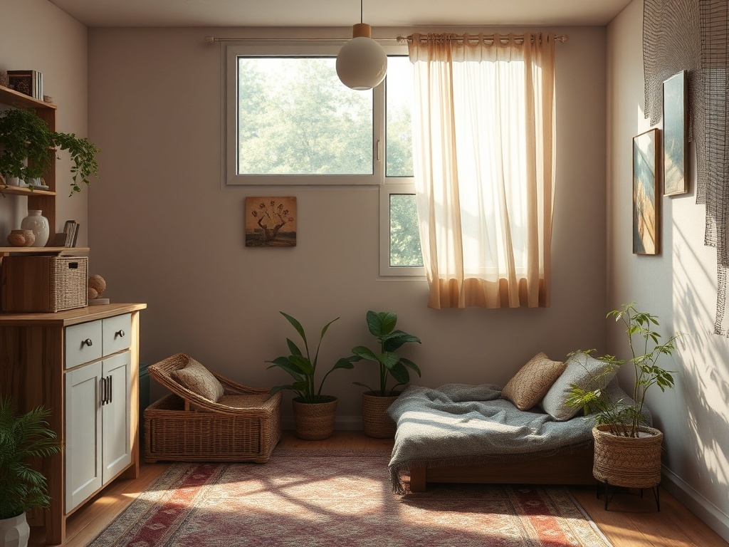 Una habitación sin ningún gato, ilustración simple
