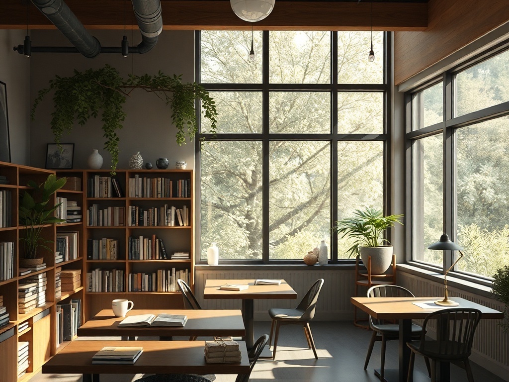 Una librería, ilustración simple
