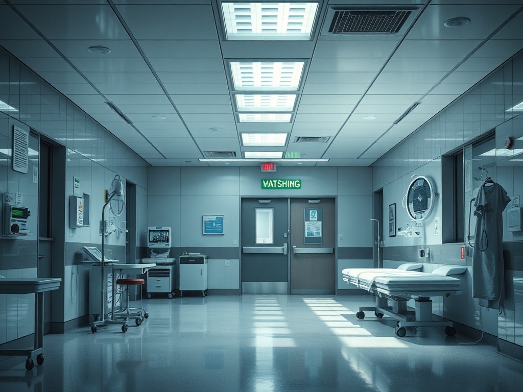 Un hospital, ilustración simple