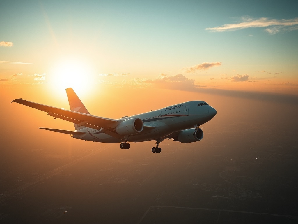 Un avión despegando, ilustración simple