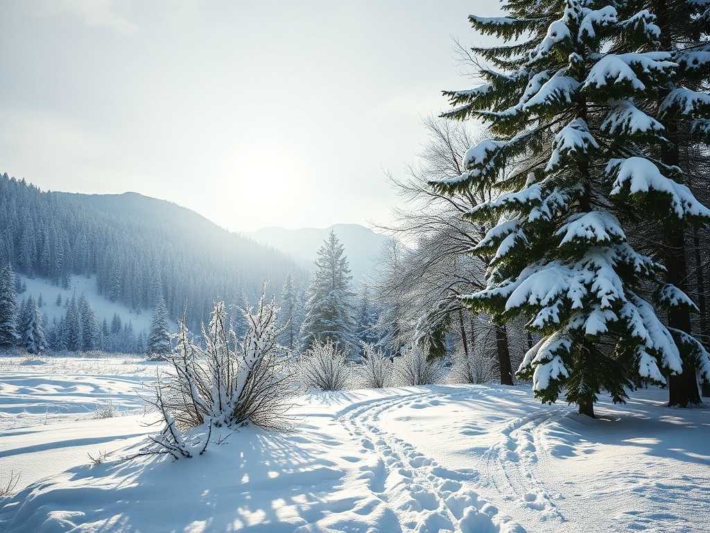 Nieve cayendo sobre un paisaje, ilustración simple, para representar 雪