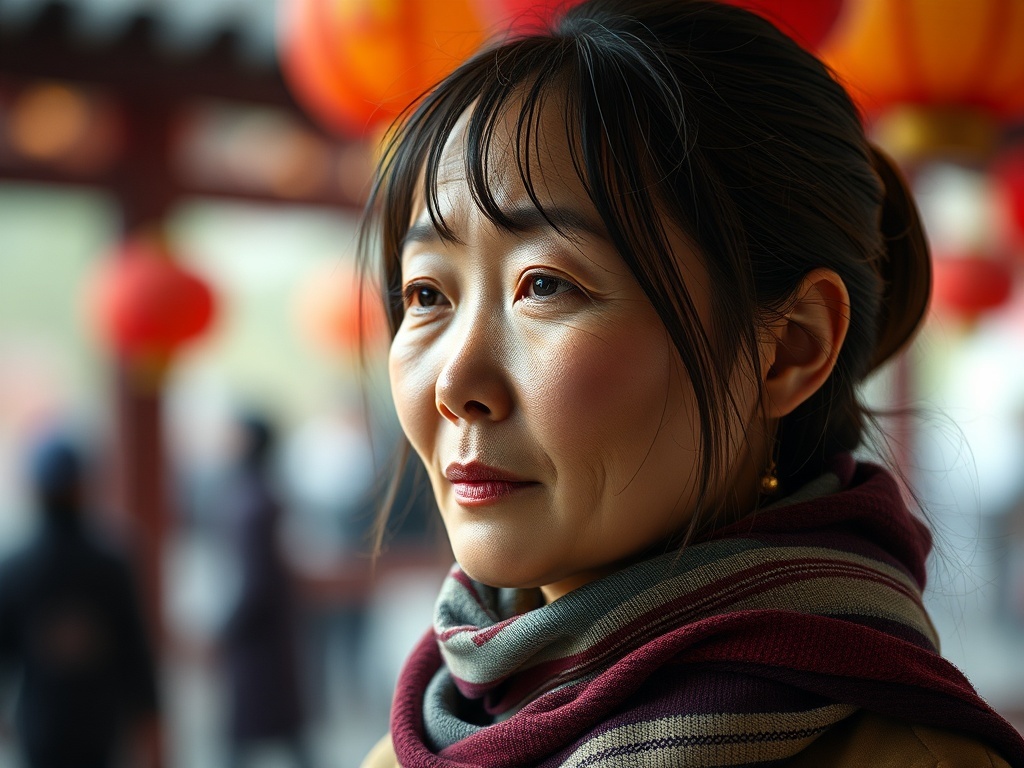 Una persona con la bandera de China, ilustración simple