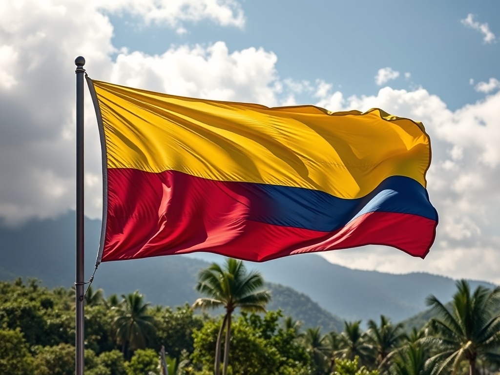La bandera de Colombia, ilustración simple