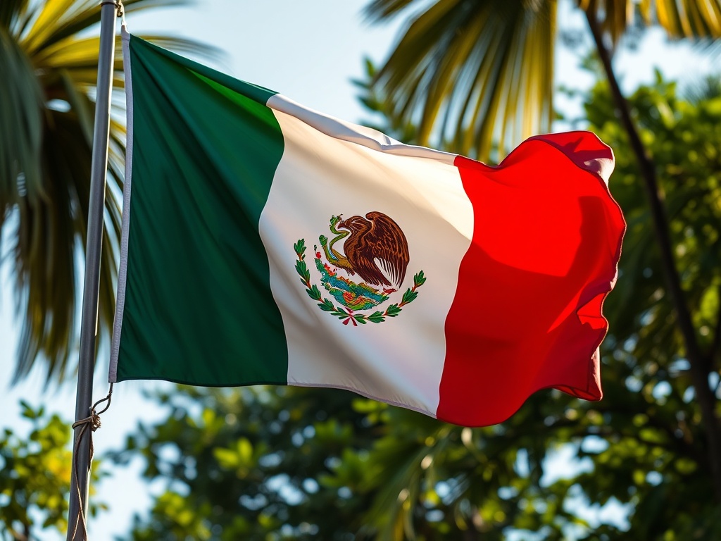 La bandera de México, ilustración simple