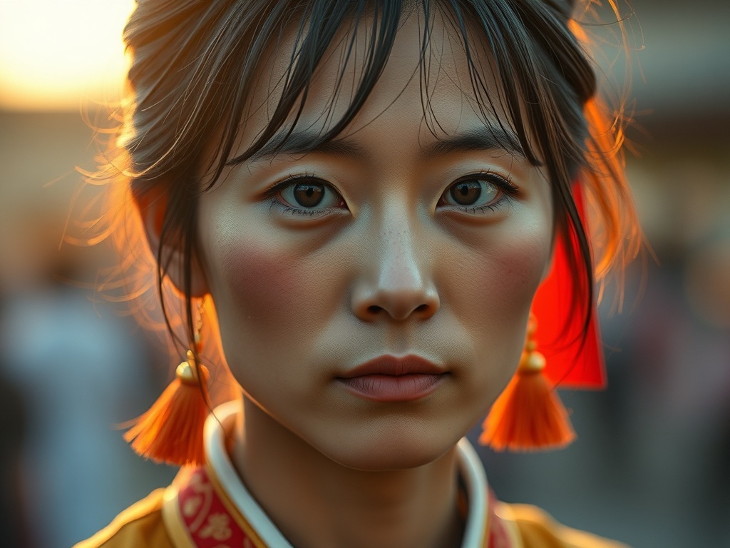 Una persona con la bandera de China, ilustración simple
