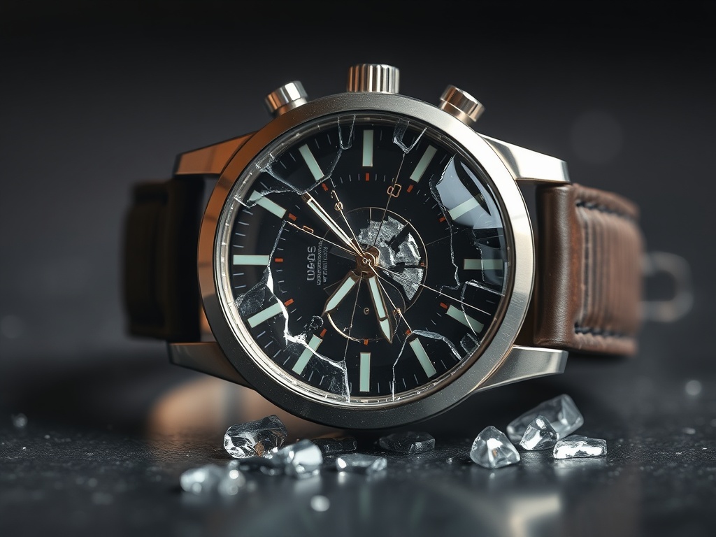 Un reloj de pulsera roto, ilustración simple