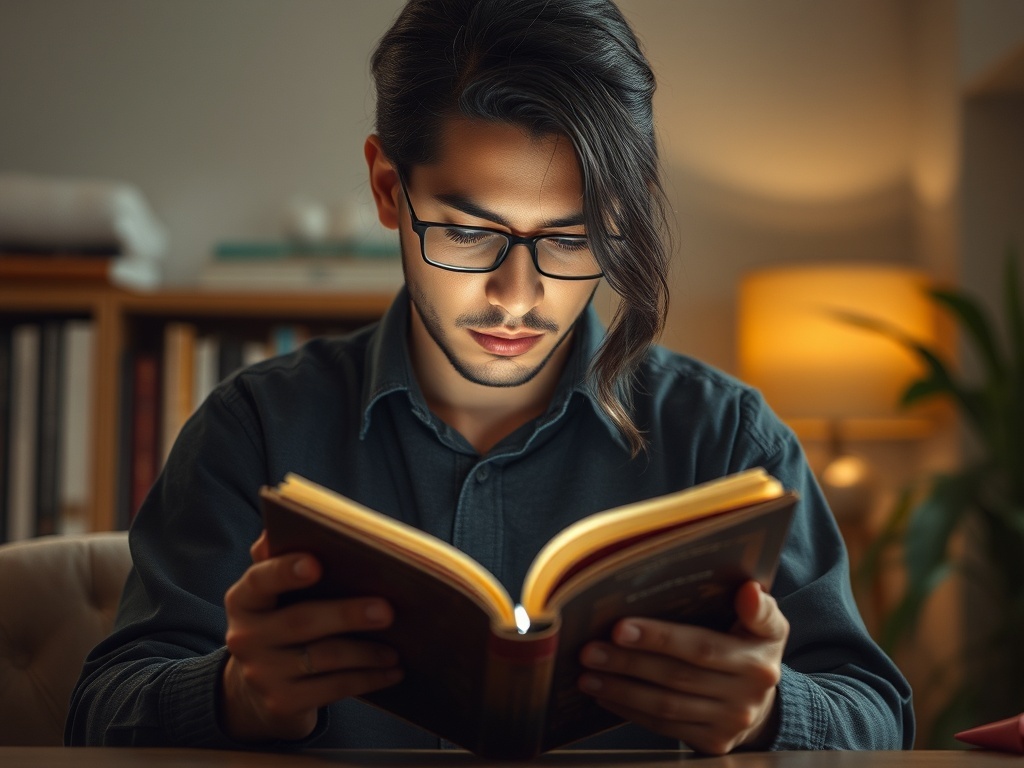 Una persona terminando de leer un libro, ilustración simple
