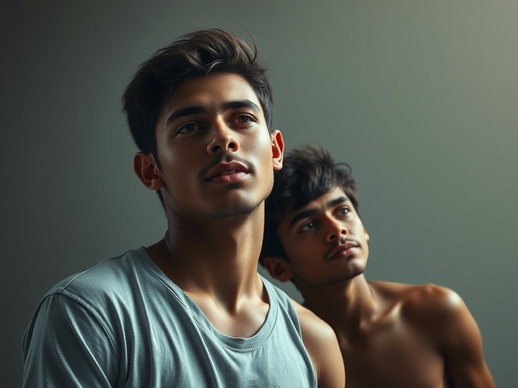 Dos hermanos juntos, uno claramente más alto que el otro, ilustración simple