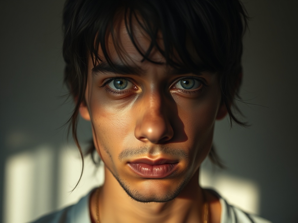 Una persona con ojeras, cansada por haber dormido mal, ilustración simple