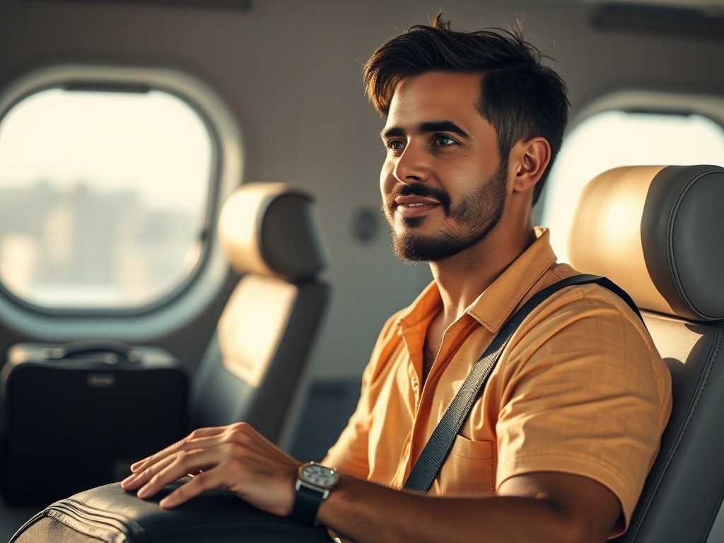 Una persona con maleta decidida a viajar a pesar del precio, ilustración simple