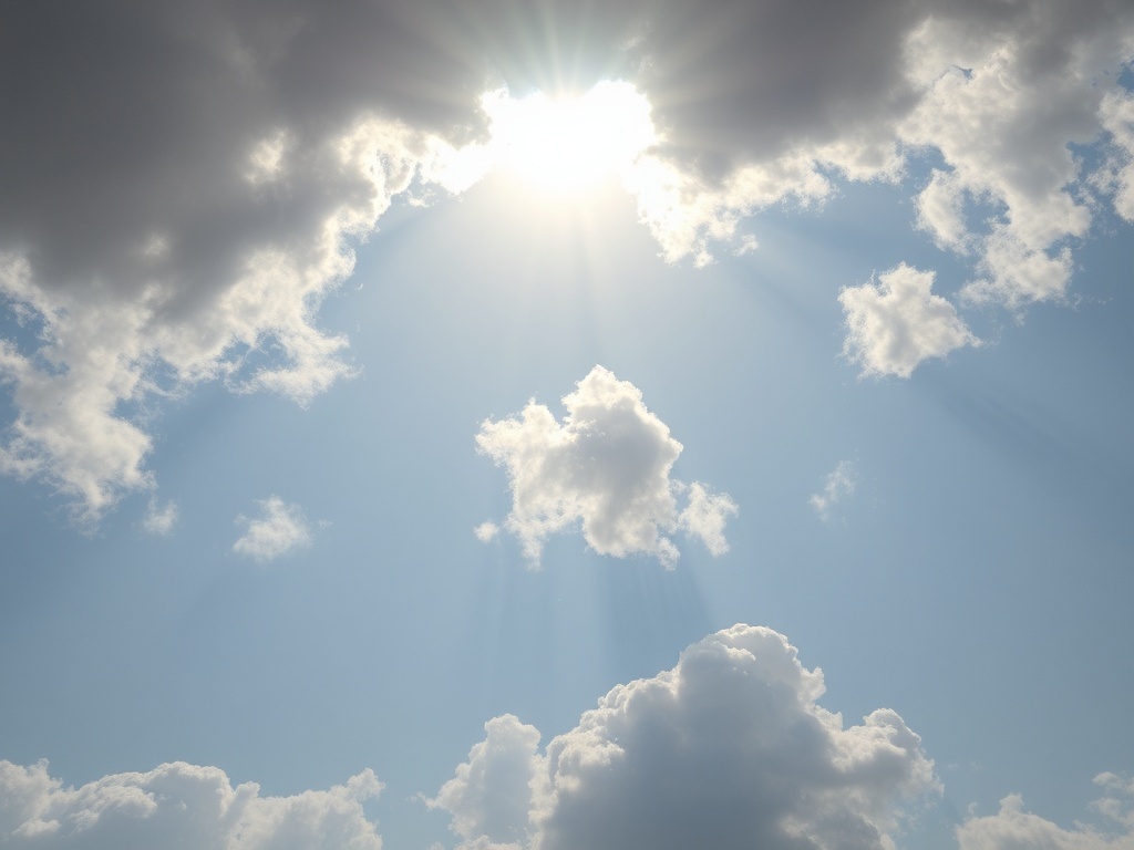 Un cielo despejado y soleado, ilustración simple